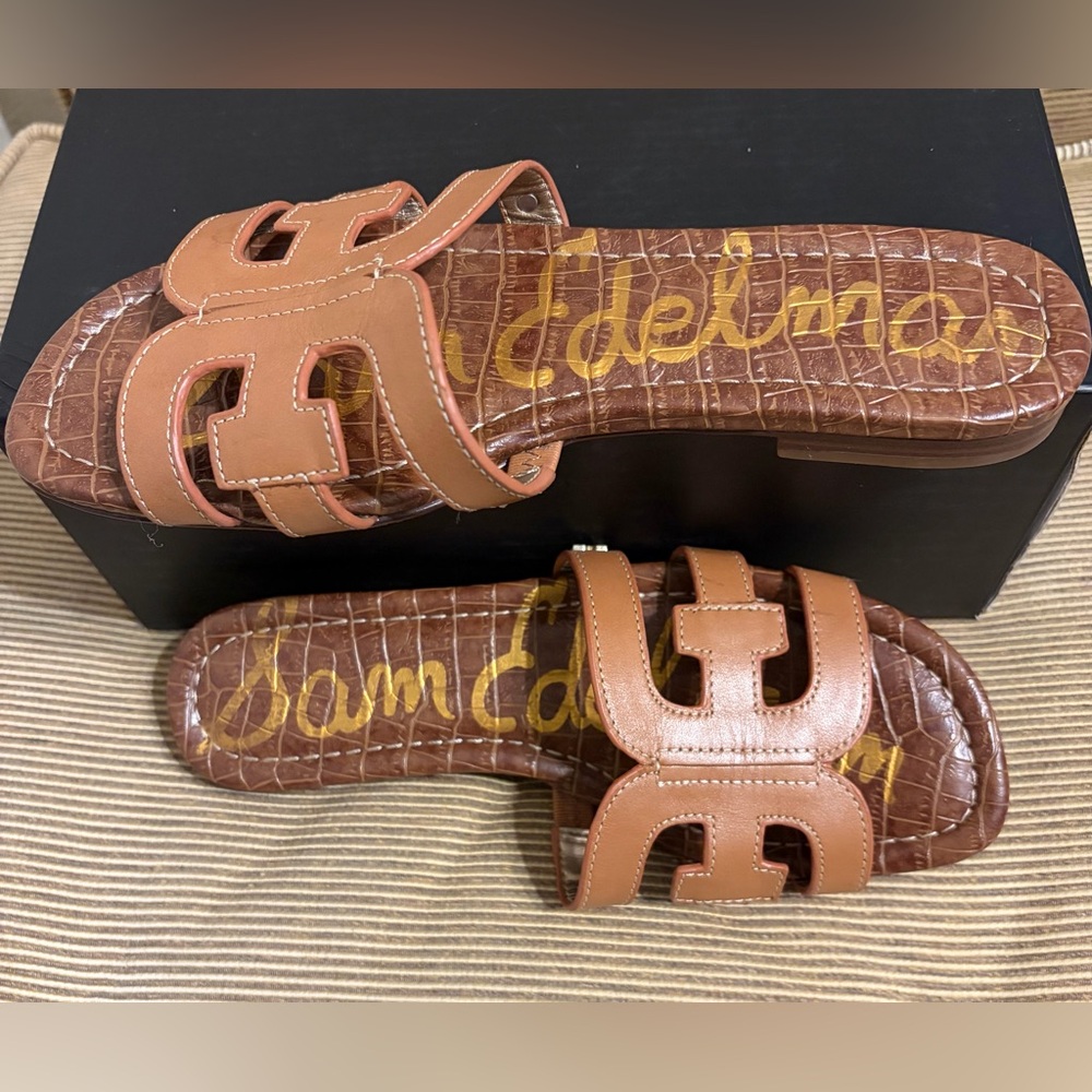 🔥NWT Sam Edelman Bay Slide Sandal in Saddle Brown - Size 8.5 - Picture 5 of 15